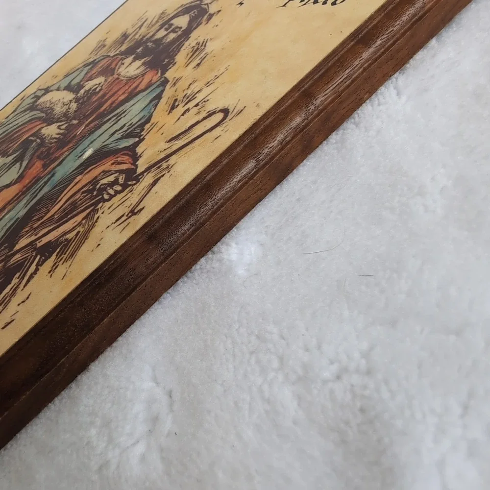 Vintage Jesus Good Shepherd Wood Plaque Psalm 23 Lord Is My Shepherd Wall Art